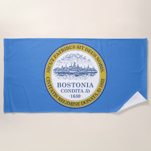 Stads vlag van Boston (Massachusetts) Strandlaken (Voorkant)