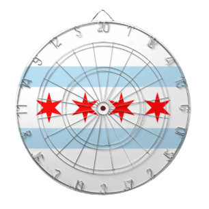 Stads vlag van Chicago (Illinois) Dartbord