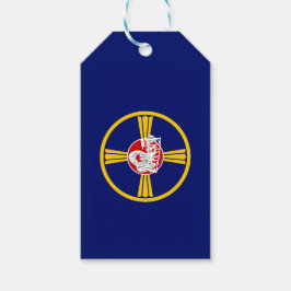 Stads vlag van Omaha (Nebraska) Cadeaulabel