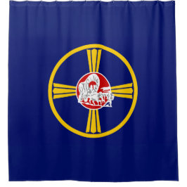 Stads vlag van Omaha (Nebraska) Douchegordijn