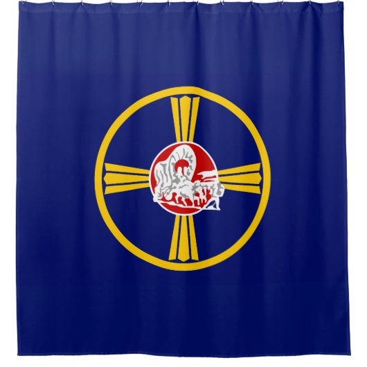Stads vlag van Omaha (Nebraska) Douchegordijn (Voorkant)