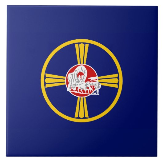 Stads vlag van Omaha (Nebraska) Tegeltje (Voorkant)