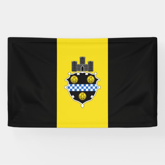 Stads vlag van Pittsburgh (Pennsylvania) Spandoek (Horizontaal)