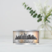 Stadsachtergrond | Metaal Visitekaartje (Staand voorkant)