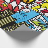 Stadsachtergrondmateriaal met komische kunststijls cadeaupapier (Hoek)