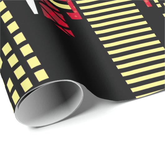 Stadsachtergrondmateriaal met komische kunststijls cadeaupapier (Rol Hoek)