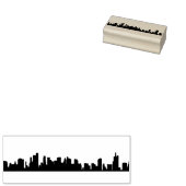 Stadsarchitecturale pictogrammen in Silhouette Rubberstempel (Gestempeld)