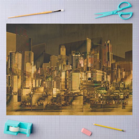 Stadsarchitectuur 1Stappapier voor losse pagina's Tissuepapier (Craft)