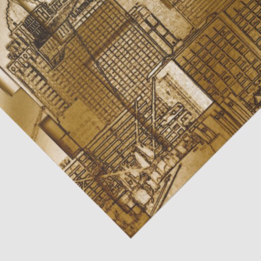 Stadsarchitectuur 2 Stappapier voor loskoppeling Tissuepapier (Detail)