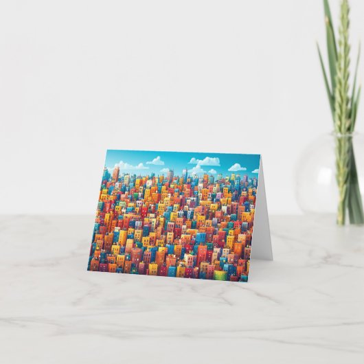 Stadsarchitectuur Ontwerp Aquarel Tekening Bedankkaart (Voorkant)