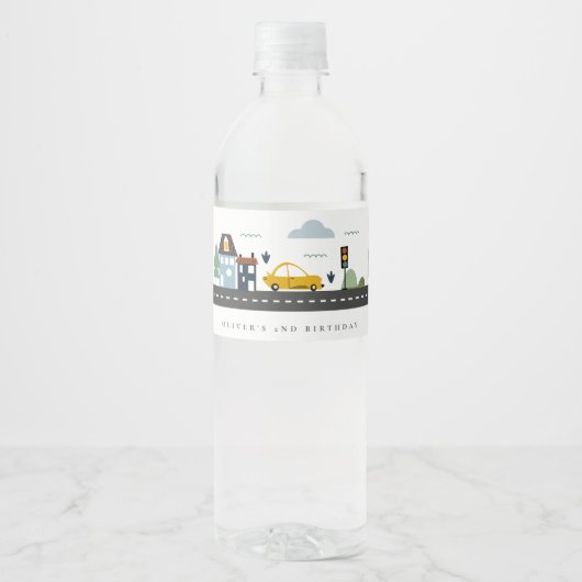 Stadsauto's Alle leeftijden Waterfles Etiket (Voorkant)