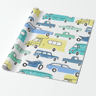 Stadsauto's en cartoon naadloos. cadeaupapier