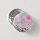 Stadsbadge voor de waterkleur ronde button 3,2 cm (Voorkant /achterkant)