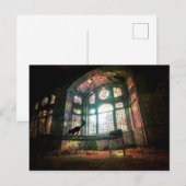 Stadsbederf Oud Glas in lood Zwarte Kat Briefkaart (Voorkant / Achterkant)