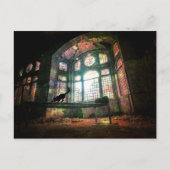 Stadsbederf Oud Glas in lood Zwarte Kat Briefkaart (Voorkant)