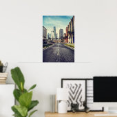 Stadsbeeld van Dubai. Poster (Thuiskantoor)