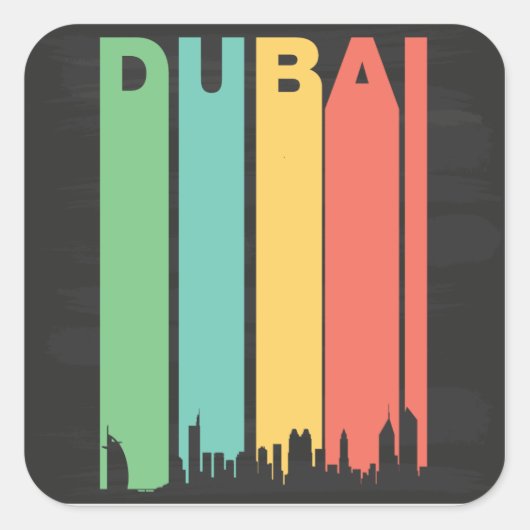 stadsbeeld van Dubai Vierkante Sticker (Voorkant)