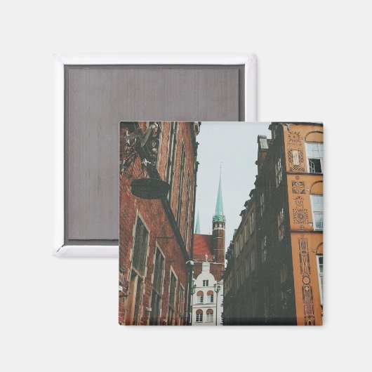 Stadsbeeld van Gdansk Magneet (Voorkant / Achterkant)