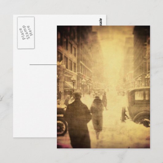  stadsbeeld van Kansas in Sepia Briefkaart (Voorkant / Achterkant)