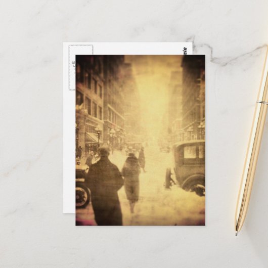  stadsbeeld van Kansas in Sepia Briefkaart (Voorkant / Achterkant in situ)