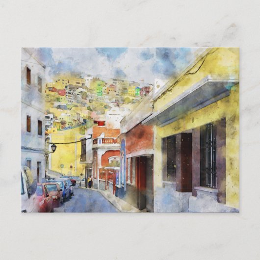 Stadsbeeld van Las Palmas de Gran Canaria. Briefkaart (Voorkant)