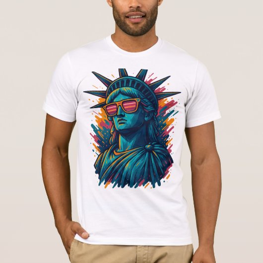 Stadsbeeld van Liberty Streetwear T-shirt – NYC (Voorkant)