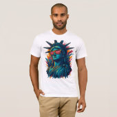 Stadsbeeld van Liberty Streetwear T-shirt – NYC (Voorkant volledig)