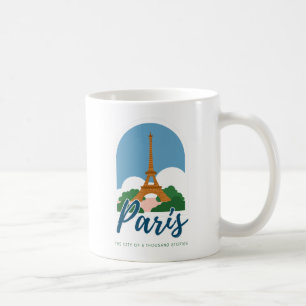 stadsbeeld van Parijs, Retro Parijs Frankrijk Rei Koffiemok