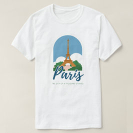  stadsbeeld van Parijs, Retro Parijs Frankrijk Rei T-shirt