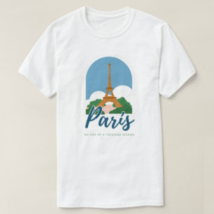 stadsbeeld van Parijs, Retro Parijs Frankrijk Rei T-shirt