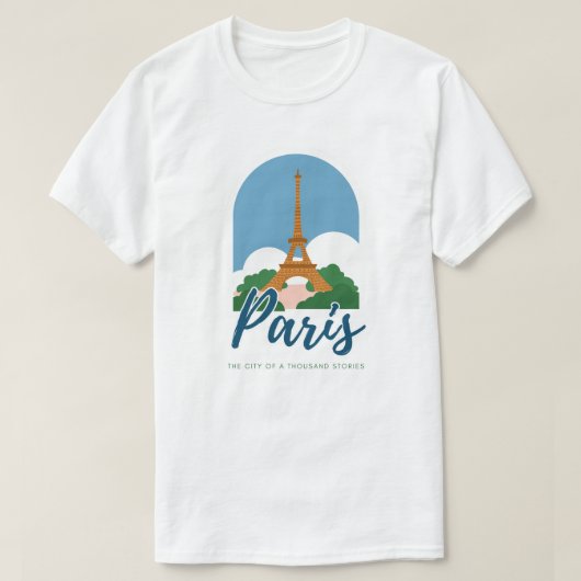  stadsbeeld van Parijs, Retro Parijs Frankrijk Rei T-shirt (Design voorkant)