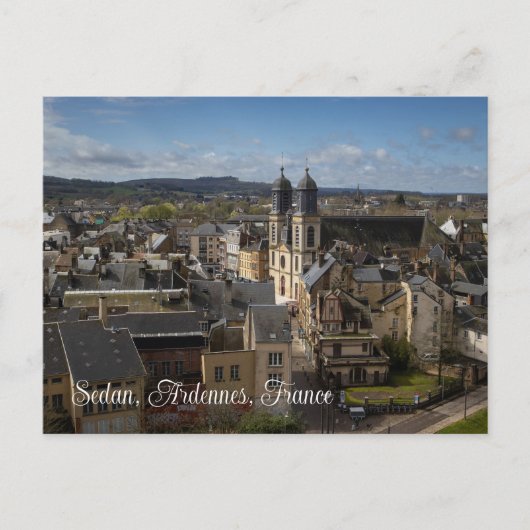 Stadsbeeld van Sedan, Ardennen, Frankrijk Briefkaart (Voorkant)