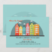 Stadsbewoners ontmoeten uitnodiging & groet (Voorkant / Achterkant)