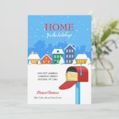 Stadsbrievenbus Verplaatst Wenskaart voor Kerstmis Feestdagenkaart (Staand voorkant)