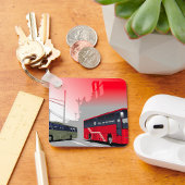 Stadsbussen Red Green Coaches op Urban Street Sleutelhanger