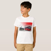 Stadsbussen Red Green Coaches op Urban Street T-shirt (Voorkant volledig)