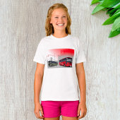 Stadsbussen Red Green Coaches op Urban Street T-shirt
