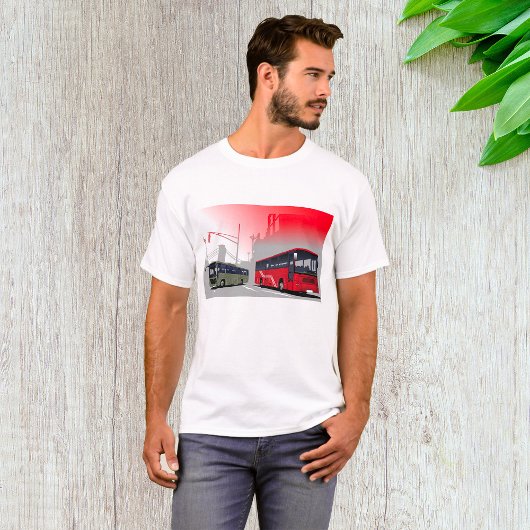 Stadsbussen Red Green Coaches op Urban Street T-shirt