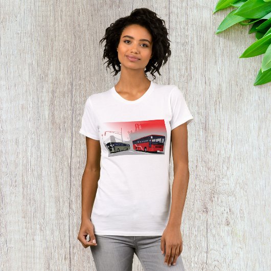 Stadsbussen Red Green Coaches op Urban Street T-shirt