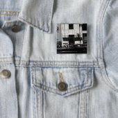 Stadscentrum in de VS Vierkante Button 5,1 Cm (In situ)