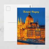 Stadscentrum van Boedapest, Hongarije, Briefkaart (Voorkant / Achterkant)