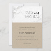 STADSCHIC RUSTIC KRAFT MARBLE VOW RENEWAL INVITE BEDANKKAART (Voorkant)