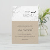 STADSCHIC RUSTIC KRAFT MARBLE VOW RENEWAL INVITE BEDANKKAART (Staand voorkant)