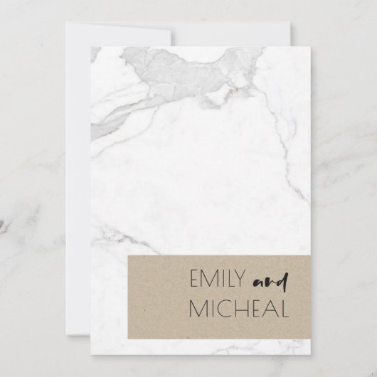 STADSCHIC RUSTIC KRAFT MARBLE VOW RENEWAL INVITE BEDANKKAART (Achterkant)