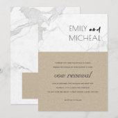 STADSCHIC RUSTIC KRAFT MARBLE VOW RENEWAL INVITE BEDANKKAART (Voorkant / Achterkant)