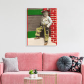 stadscowboy canvas afdruk (Insitu (Woonkamer))