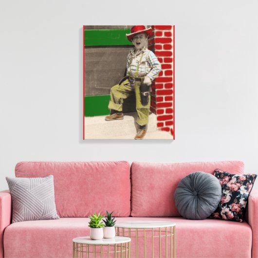 stadscowboy canvas afdruk (Insitu (Woonkamer))