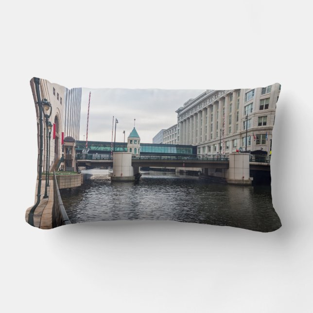 stadscyclus riverfront en architectuur kussen (Voorkant)