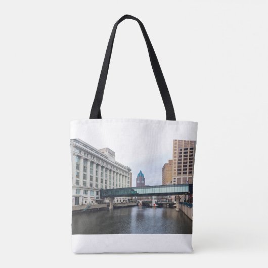 stadscyclus riverfront en architectuur tote bag (Achterkant)
