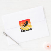 Stadsdansfeest Silhouet met Luidsprekers Vierkante Sticker
